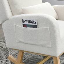 [Video] Welike 27.5 "W Modern Accent High Back Living Room Casual Armchair Rocker With One Lumbar Pillow, Two Side Pockets,Teddy White (Ivory)
