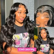 bling hair 13x6 13x4 Body Wave Lace Front Wigs Human Hair Pre Plucked HD Transparent Lace Frontal Wigs Human Hair 180% Density Glueless 6x4 9x6 Body Wave Glueless Wigs Human Wigs With Baby Hair For Women - Natural Black - View 9