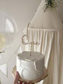 1 件半/一/二/三/四/六/七/八/九岁生日蛋糕装饰 - 原木色 - 查看 3