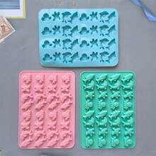 1/3 件创意海洋生物海星和鱼冰块模具，DIY 烘焙饼干和巧克力模具，软糖硅胶模具，DIY 硅胶模具冰块托盘冰块冰块柔软冰块模具冰块模具 - 彩色 - 查看 9