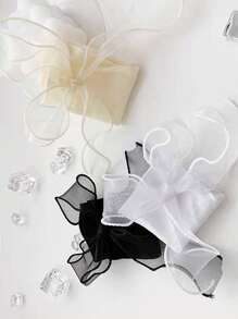 1 Pair/3 Pairs Women Solid Color Cute Bowknot Mid-Calf Socks, Sweet Lace Design, Thin Fabric For Spring/Summer