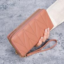 Monedero Largo de Gran Capacidad para Mujeres Bolsa de Teléfono de Mano - Azul - Ver 6