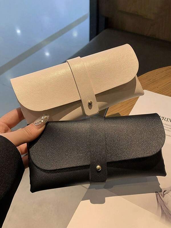 1 pieza Estuche de gafas multifuncional de piel de imitación, juego de gafas de sol, estuche blando de alta calidad de piel sintética para gafas