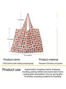 1 件动物水果购物袋杂货袋可折叠尼龙可洗超大可爱手提包购物用品可爱节日袋带手柄大号布礼品袋可爱杂货袋 - 彩色 - 查看 8
