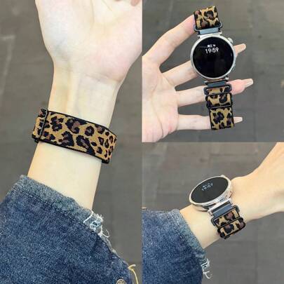 1 条尼龙豹纹表带，适用于华为 Galaxy Watch 6/5/4 40 毫米 44 毫米/Watch 6 Classic 43 毫米 47 毫米/Watch 5 Pro 45 毫米/Watch 4 Classic 42 毫米 46 毫米，20 毫米 22 毫米 18 毫米快速释放替换运动表带