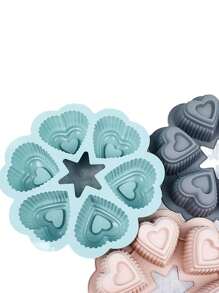 3pcs 6 Cavity Heart Shaped Silicone Cake Molds For DIY Baking Chocolate And Jelly Handmade Molds Baking Tools For Creative Desserts And Party Treats - Multicolor - View 6