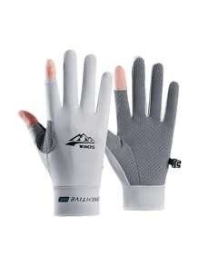 1 Pair Outdoor Sports Cycling Fishing Gloves, Sweat-Absorbent Breathable Quick-Drying Fitness Gloves