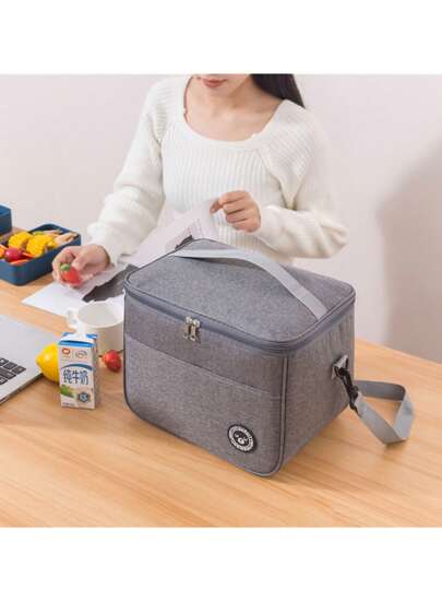 1 pezzo Borsa termica per il pranzo di grande capacità con manico e tracolla, borsa porta pranzo isolata, borsa bento impermeabile, borsa porta pranzo riutilizzabile, borsa frigo a tenuta stagna, adatta per insegnanti, studenti, scuola, università, ufficio, picnic, escursioni, spiaggia, ritorno a scuola, trasporto all'aperto