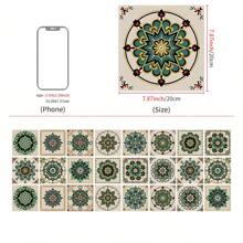 Pegatina de pared desmontable de cerámica, decoración del hogar, azulejo cuadrado de piso de PVC resistente al agua, se puede despegar y pegar - Multicolor - Ver 12