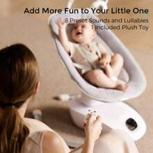 Momcozy CocoSway Baby Swing For Infants And Toddlers, Electric 3D Motion Baby Swing With 6 Movements And 4 Speeds, Remote Control, Baby Swing With 8 Preset Lullabies For Babies (Boys And Girls) Up To 9 Kg - Light Grey - View 9