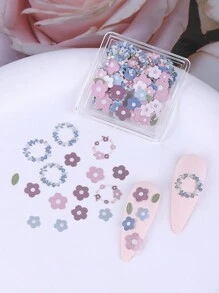 1盒3D可爱花朵春季美甲装饰Y2K蜜蜂雏菊玫瑰樱花花瓣混合设计木浆美甲饰品亮片DIY美甲装饰沙龙美甲用品 - 彩色 - 查看 22