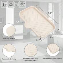 Silicone Bathroom Soap Dishes With Drain Spout-Bathroom And Kitchen Sink Organizer,Sponge Holder,Dish Soap Tray,Perfect For Dispenser,Scrubber,Bottle,Cup On Sink Or Counter-Coffee 4.9"*3.2" - Tapioca - View 3