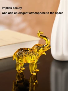 Creative Minimalist Crystal Animal Handcraft Decoration, Elephant Crystal Ornament For Wealth, Home Decor, Desk, Living Room, Hotel, Party, Back To School, Graduation, Birthday Gift