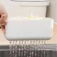 Plastic Filter Basket Dry And Wet Separation Sink Drain Basket Fruit Vegetable Tableware Drain Storage Box Kitchen Organizer - White - View 1