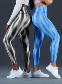 2 件套女式瑜伽跑步紧身裤套装，紧身性感健身运动裤，舒适通勤户外提臀高腰长裤