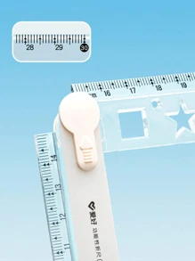 1pc Ruler For Student Geometry Drafting Drawing, Plastic Ruler For Office Supplies,Rulers - Multicolor - View 5