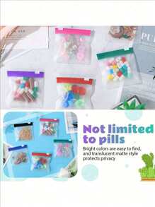7 Piezas Bolsas de medicina portátiles con cremallera, estuche de medicina reutilizable para almacenar pastillas/tabletas, sello impermeable, vibraciones bohemias