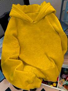 Women's Oversized Kangaroo Sweatshirt Leopard Print New York Usa Manfinity Graphic Letters - 黃色 - 查看 2