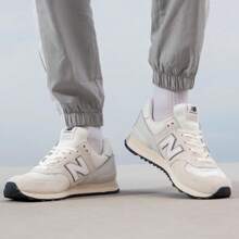 New Balance NB 574 Series Retro Running Shoes, Low-Top Casual Sports Shoes, Unisex - White - View 2