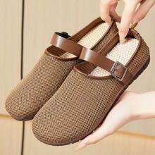Women's New Fashion Casual Retro Soft Bottom Sandals, Cross-Border Versatile Ins Style Slip-On Breathable Mules - Coffee Brown - View 3