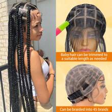 DWNSEN DIY Weaving Three Piece Set Double Full Lace Crochet Wig Caps With Natural Knots And Baby Hair Quick For Wig Making, Breathable HD Lace Braided Cap For Crochet Braids, Glueless Hair Net With Bangs Gift Crochet And Nylon Hairnet - 109 sections - 查看 5