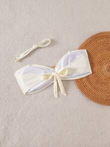 بكيني نسائي ذو ربطة حول الرقبة للصيف، ملابس علوية ملابس السباحة، ملابس للارتداء في شاطئ ومنتجعات مع أربطة قابلة للفصل