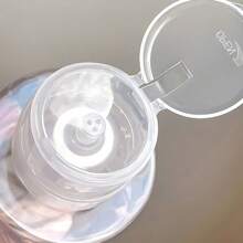 ART LALIC 220ml Lockable Empty Pump Dispenser Refillable Bottle, Nail Manicure Cleaner Makeup Remover Container Press Bottle