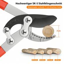 Astschere Gartenschere Scharfe SK-5-steel baumschere 69-100cm Obstbaum Gartengeräte Heckenschere für Dicke Äste - Silber & Orange - Übersicht 8