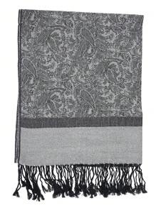 1件女士阿巴雅配饰时尚印花提花头巾披肩围巾面纱，适合日常穿着。