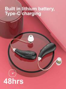 2pcs RIKYA Rechargeable Hearing Aid Headphones, USB Charging, Up To 36V, 30mAh Battery, Barrier-Free Communication. Skin/Black/White Is Available In Three Colors.