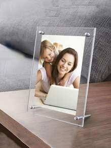 1pc Acrylic Photo Frame, Certificate Frame, Desktop Decor - Clear - View 1