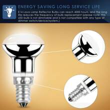 2X R39 E14 25W Lava Lamp Bulbs 240V, Small Edison Screw SES Reflector Spot Lava Lamp Bulbs Dimmable, SES Warm White 2600K Energy Saving R39 Spotlight Halogen Bulbs (Silver Base).
