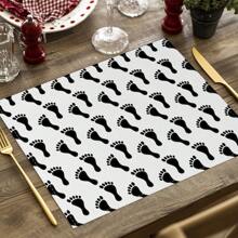 2/4pcs Simple Geometric Square Placemats, Abstract Neutral Style Artwork In Black & White, Blue, And Brown Linen Tablemats, Suitable For Daily Dining Table, Kitchen, Dining Room Decor, Home Decor, Holiday Decor, Tabletop Decor, Outdoor Picnic Decor, And Gifts, 12x16.5 Inches