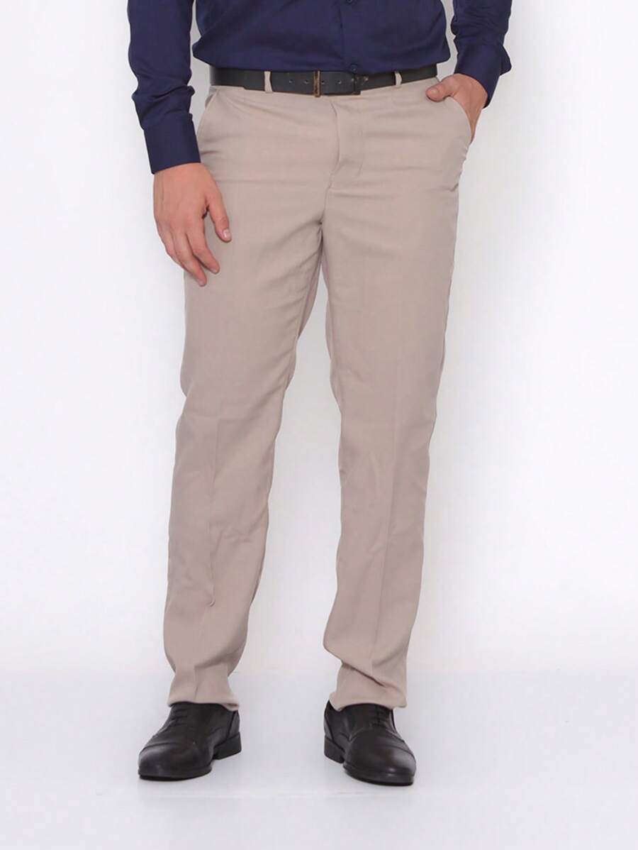 pthirillo Slim Beige Dress Pants Suit Pants - Beige - View 1