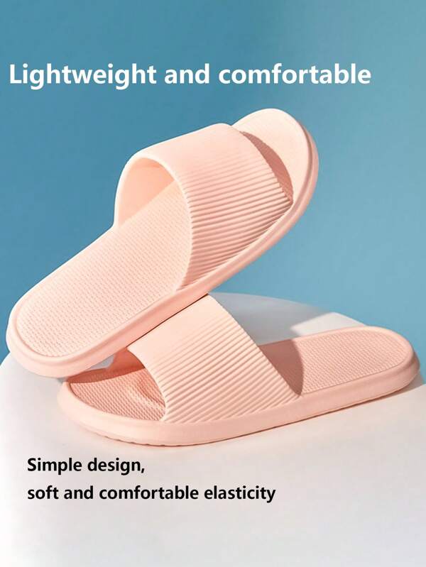1pc Soft Rebound High-Quality Strap Slippers, Comfortable Portable Travel Slides, Non-Slip Flat Sandals