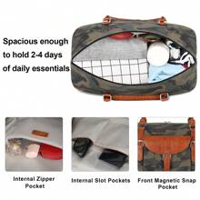 3 件装大号周末旅行包带防水鞋隔层帆布旅行行李袋过夜随身包带洗漱包男女通用 - 彩色 - 查看 6