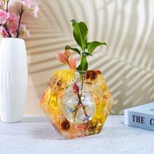 1pc Polygonal Vase Resin Mold, Hydroponic Plant Vase Mold, Silicone Mold For Resin Vase Making, Square Hexagonal Vase Concrete Mold, Home Decoration - White - View 7