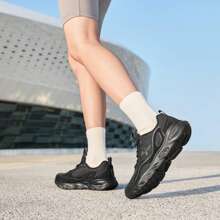 XTEP 步步跑鞋女鞋夏季黑色运动鞋休闲鞋轻便减震跑步鞋透气网鞋876318110118 - 黑色 - 查看 2