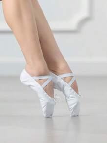 Split Sole Drawstring Canvas Ballet Shoes