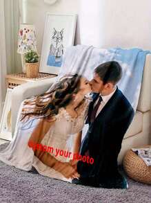 1 manta de flanela super grossa e macia, personalizável com imagens, ideal para fundo de fotos, casamentos, retratos de família e amigos, e para presentear. Perfeita para uso em todas as estações do ano, na sala de estar, no sofá, no quarto, no carro e muito mais. Quente, macio, confortável, aconchegante, personalizado, único, ideal para presentear ele, ela, namorado, namorada, pai, mãe, família, amigos e animais de estimação em aniversários, Dia dos Namorados, Dia das Mães, aniversários, Dia das Crianças, Dia dos Pais, formaturas, casamentos, Natal e inaugurações de casa. Pode ser usado no sofá, cama, carro, quarto e sala de estar. Lavável, leve, respirável, aconchegante, confortável, quente, macio e simples. Presente ideal para ele, ela, namorado, namorada, pai, mãe, amigos e família. Formatura, Inauguração de casa, Casamentos, Aniversários, Sofá, Cama, Carro, Sala de chá, Quarto, Sala de estar - Multicolorido - Ver 2