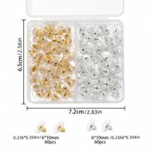 1Set 120Pcs Silicone Earring Backs, Safety Stoppers For DIY Jewelry Making Jewelry End Caps Jewelry Making Kit - Ear Plug Kit - View 3