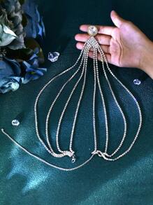 Elegant Women's Hair Accessory Chain, Luxury Crystal Hair Jewelry Headpiece For Brides, Wedding, Birthday Party, Performance Head Jewelry Luxurious Bridal Head Chain For Wedding