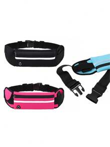 1 Stück Sports Laufhüfttasche, Sports Laufgürtel mit Reißverschluss, hochelastischer Nylon-Hüfttasche, Unifarben, multifunktionale Fitnesszubehör, wasserdicht mit Handyfach für Herren und Damen, Radfahren, Wandern, Outdoor-Aktivitäten