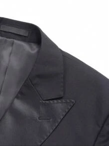 Blazer para hombres Chaqueta doble botonadura esmoquin - 1 pieza Chaqueta de traje negra para boda, banquete, fiesta, anfitrión de espectáculo con solapa de pico