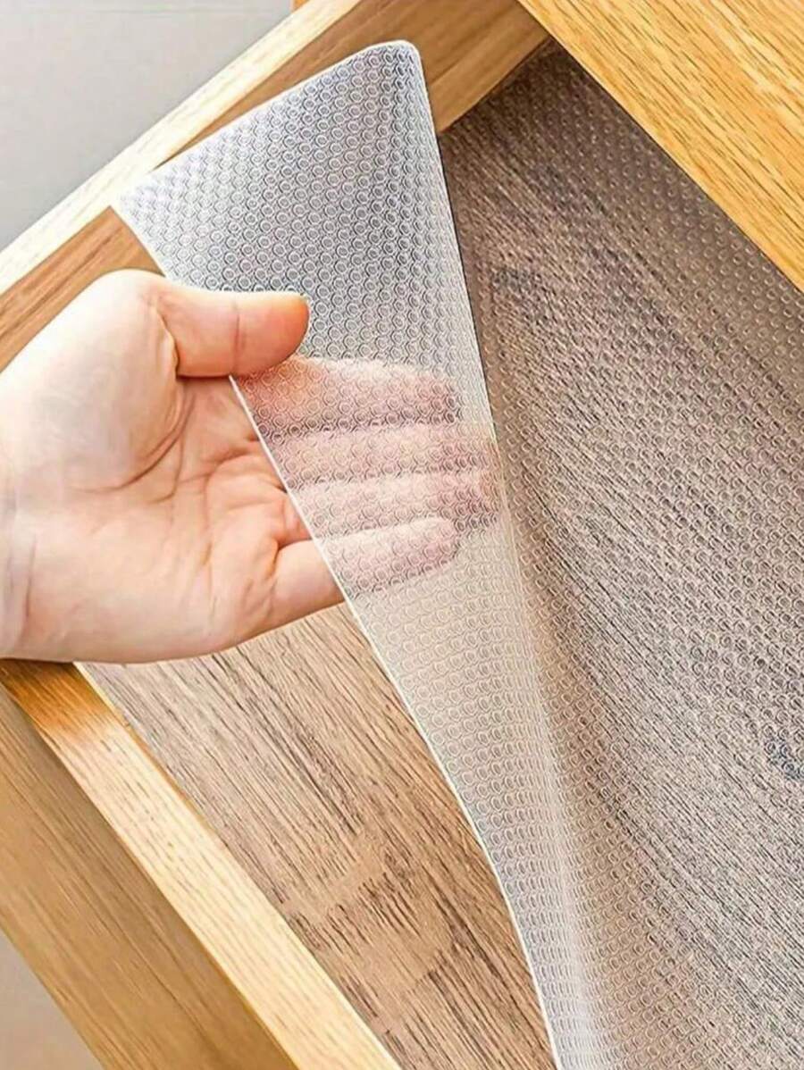 1 Roll Of Eva Kitchen Cabinet Drawer And Shelf Liner, Anti-Slip & Waterproof Fridge Table Mat - Clear - View 1