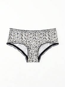 5pcs Women Leopard Print Smooth Polyester Low Rise Hipster Panties - Multicolor - View 10