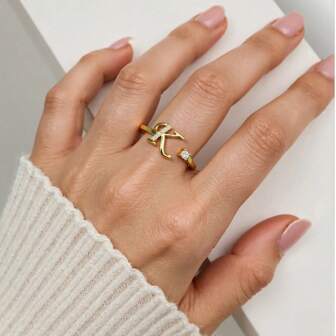 A-Z 26 English Letter Rings, Fashionable Versatile Adjustable Open-Ended Ring Jewelry, Holiday Gift