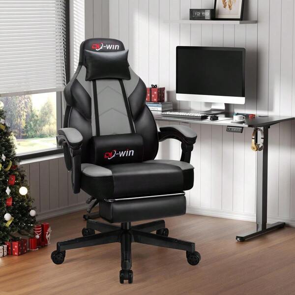 Walsunny Gaming Chair - Ergonomic High Back Computer Office Chair With Adjustable Lumbar Support, 360° Swivel Seat, Stylish White Design