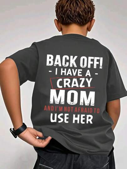 Tween Boy Casual rolig grafisk rundhalsad kortärmad T-shirt, sommartopp