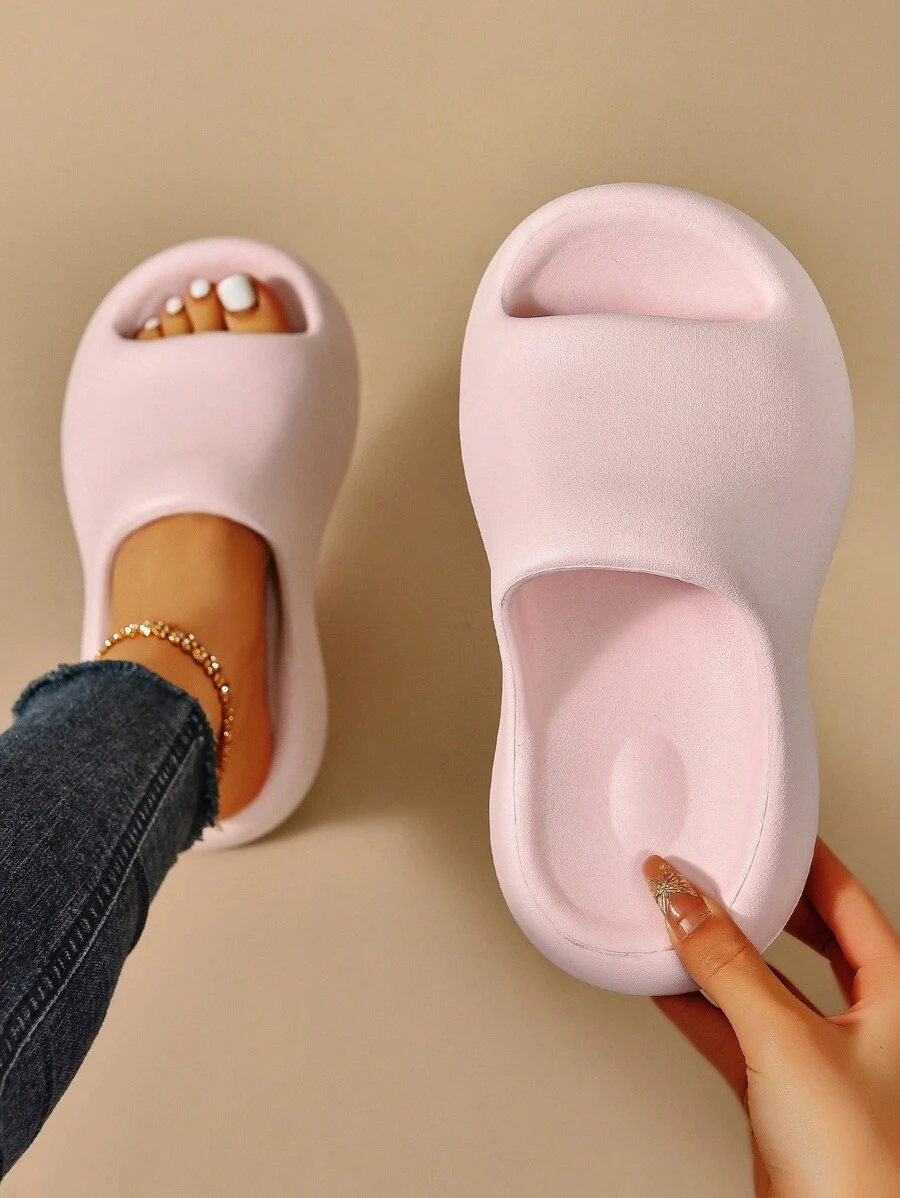 Women's Fashionable Lightweight, Soft, Thick-Soled, Anti-Slip, Wear-Resistant Slippers - Pink - View 1
